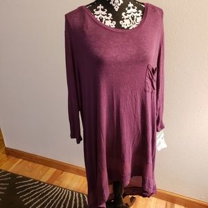 Eyeshadow Plus size 1X hunter green Tunic Top 3/4